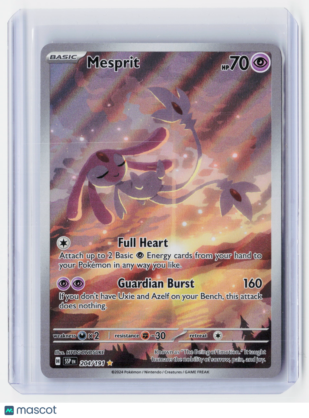 2024 Pokemon—Mesprit #204/191 Surging Sparks—Illustration Rare Foil