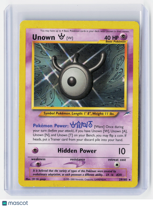 2001 Pokemon—Unown [W] #29/105 Neo Discovery—Rare Nonfoil [Lightly Played]