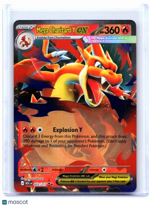 2026 Pokemon—Mega Charizard Y ex #022/217 Ascended Heroes—Double Rare Holo