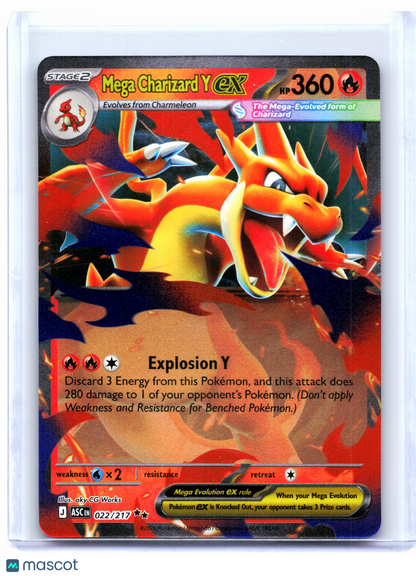 2026 Pokemon—Mega Charizard Y ex #022/217 Ascended Heroes—Double Rare Holo