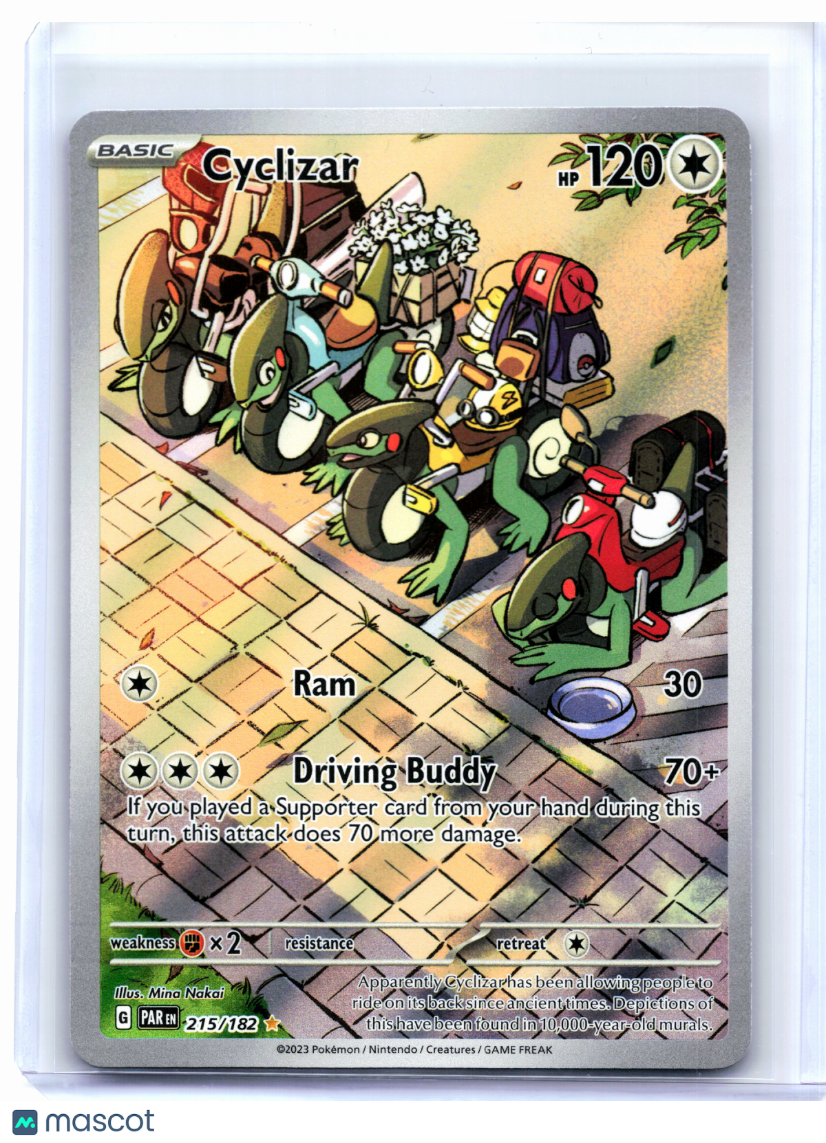 2023 Pokemon—Cyclizar #215/182 Paradox Rift—Illustration Rare Holo