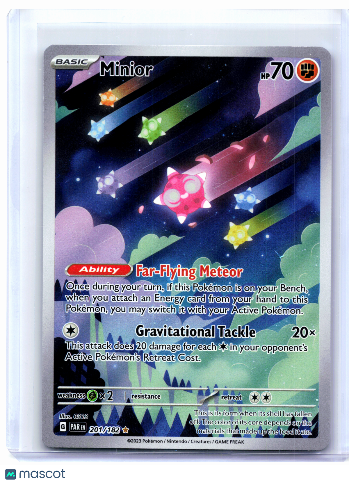 2023 Pokemon—Minior #201/182 Paradox Rift—Illustration Rare Holo