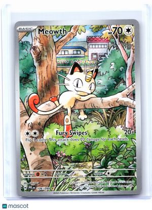 2025 Pokemon—Meowth #106/094 Phantasmal Flames—Illustration Rare Holo