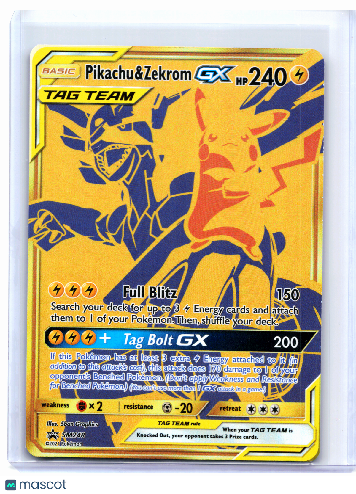 2021 Pokemon—Pikachu & Zekrom GX #SM248 Sun & Moon Promos—Black Star Promo Gold
