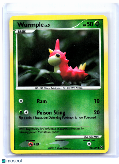 2009 Pokemon—Wurmple #103/127 Platinum—Common Reverse Holo [Lightly Played]