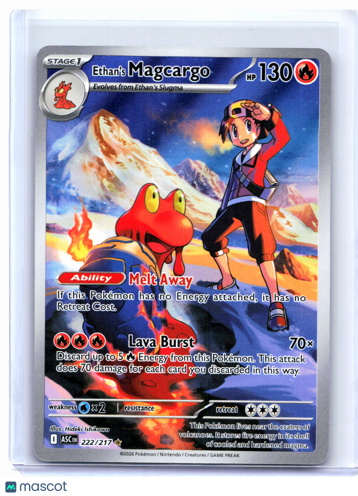 2026 Pokemon—Ethan's Magcargo #222/217 Ascended Heroes—Illustration Rare Holo