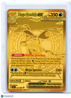 2026 Pokemon—Mega Greninja ex #122/086 Chaos Rising—Mega Hyper Rare Gold