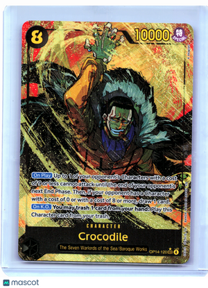 2026 One Piece—Crocodile (Alt Art) #OP14-120 The Azure Sea's Seven—SEC Foil