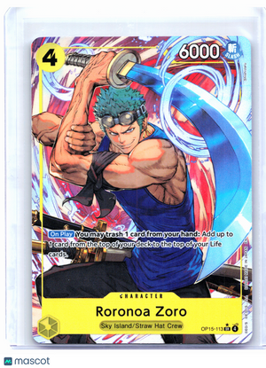 2026 One Piece—Roronoa Zoro (Alternate Art) #OP15-113—Super Rare Foil