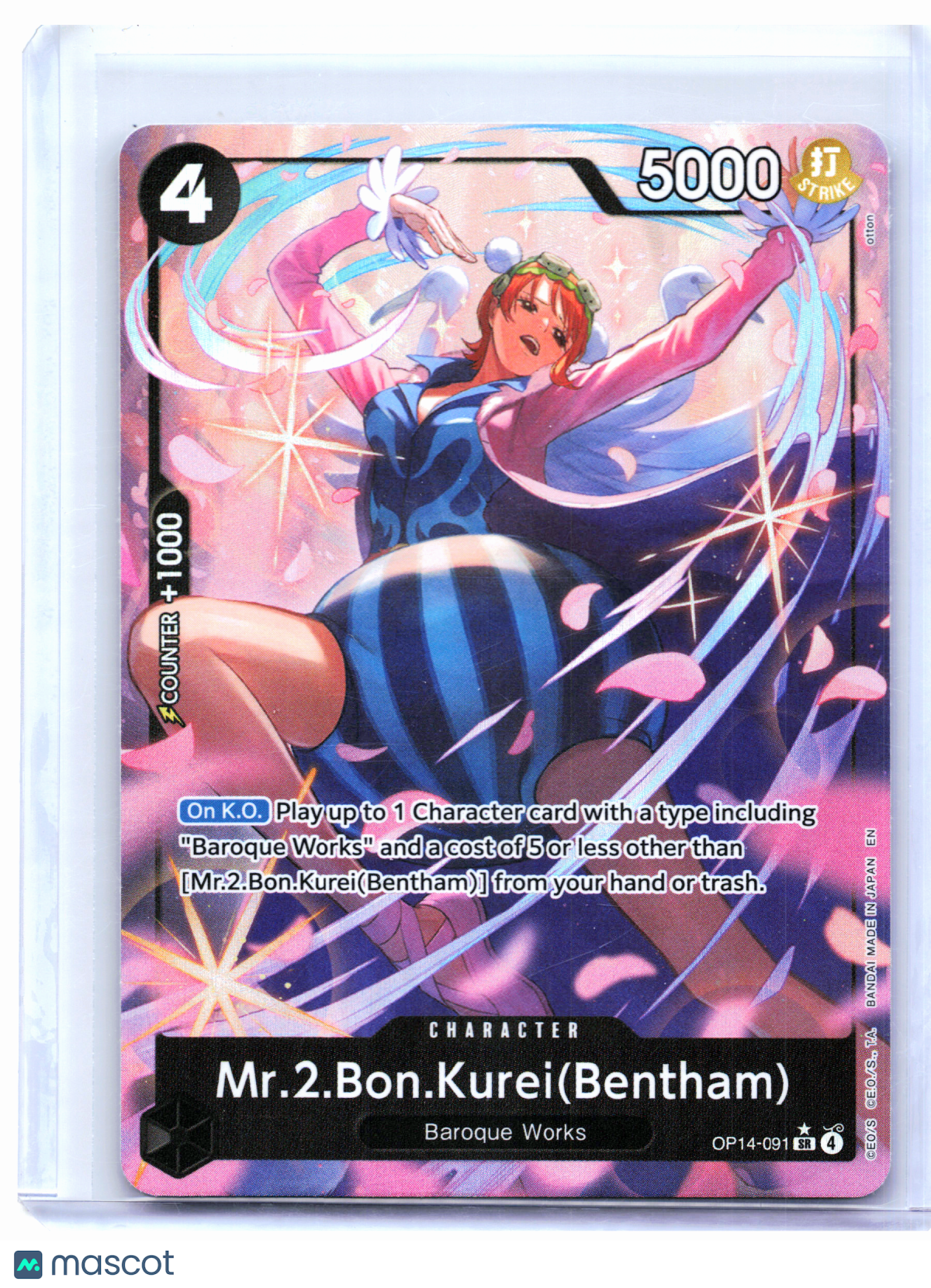 2026 One Piece—Mr.2.Bon.Kurei(Bentham) (Alternate Art) #OP14-091—Super Rare Foil