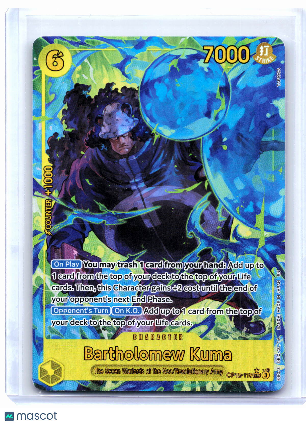 2025 One Piece—Bartholomew Kuma (Alt Art) #OP12-119 Legacy of the Master—SEC