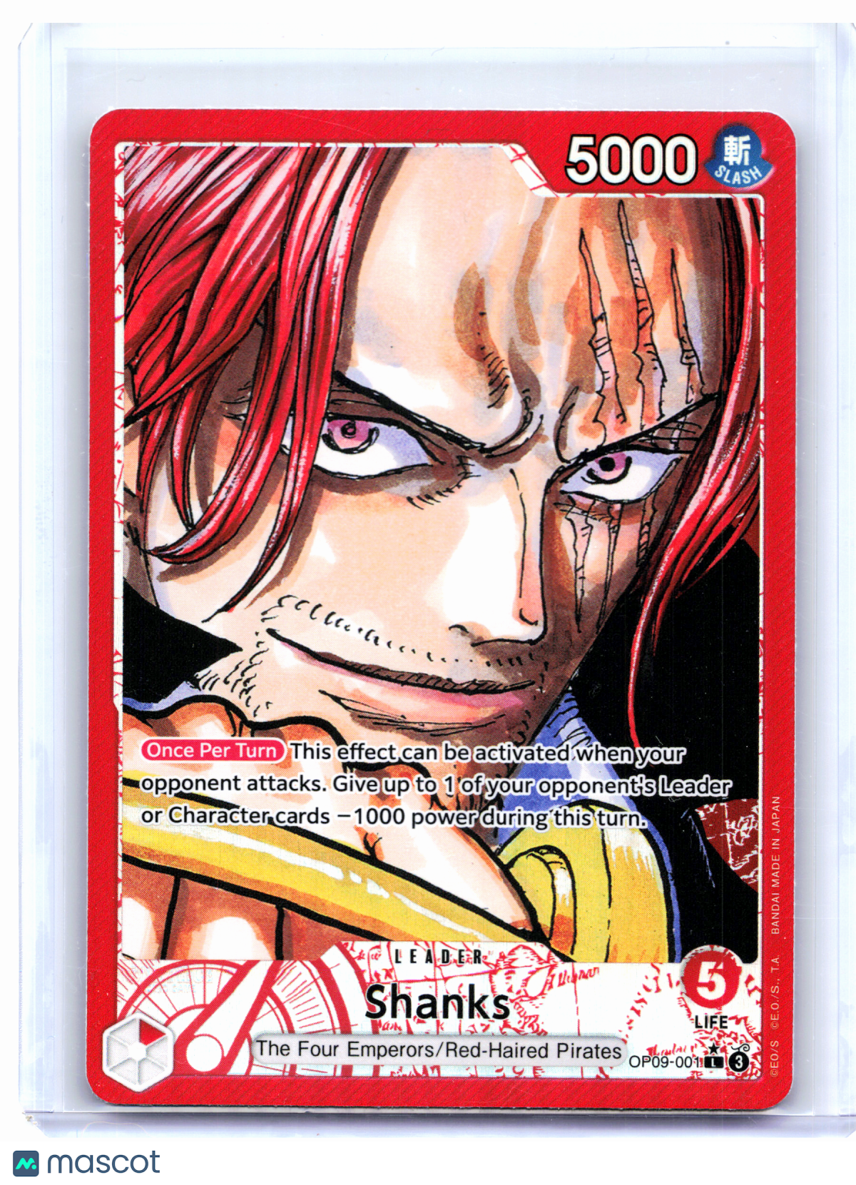 2024 One Piece—Shanks (Alt Art) #OP09-001 Emperors in the New World—Leader Foil
