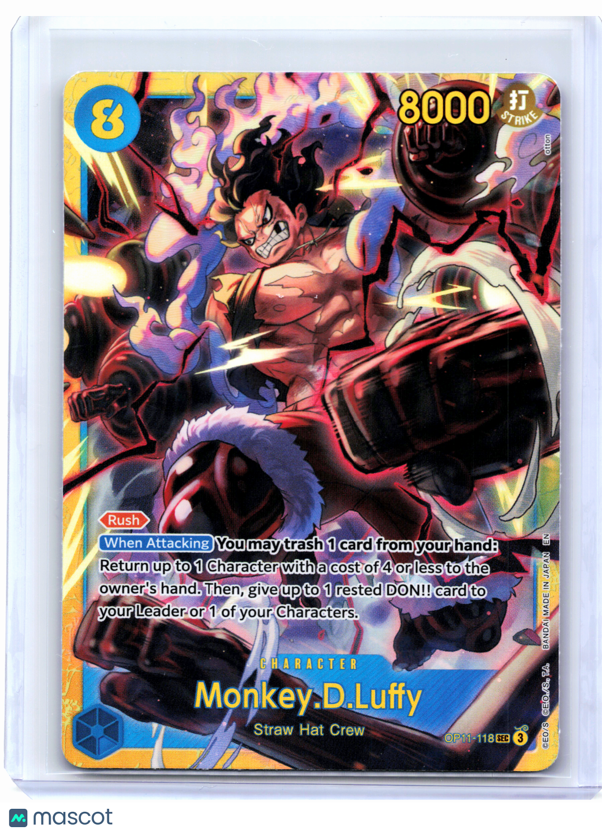 2025 One Piece—Monkey.D.Luffy #OP11-118 A Fist of Divine Speed—Secret Rare Foil