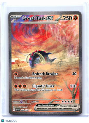 2023 Pokemon—Great Tusk ex #246/198 Scarlet & Violet Base Set—SIR Holo