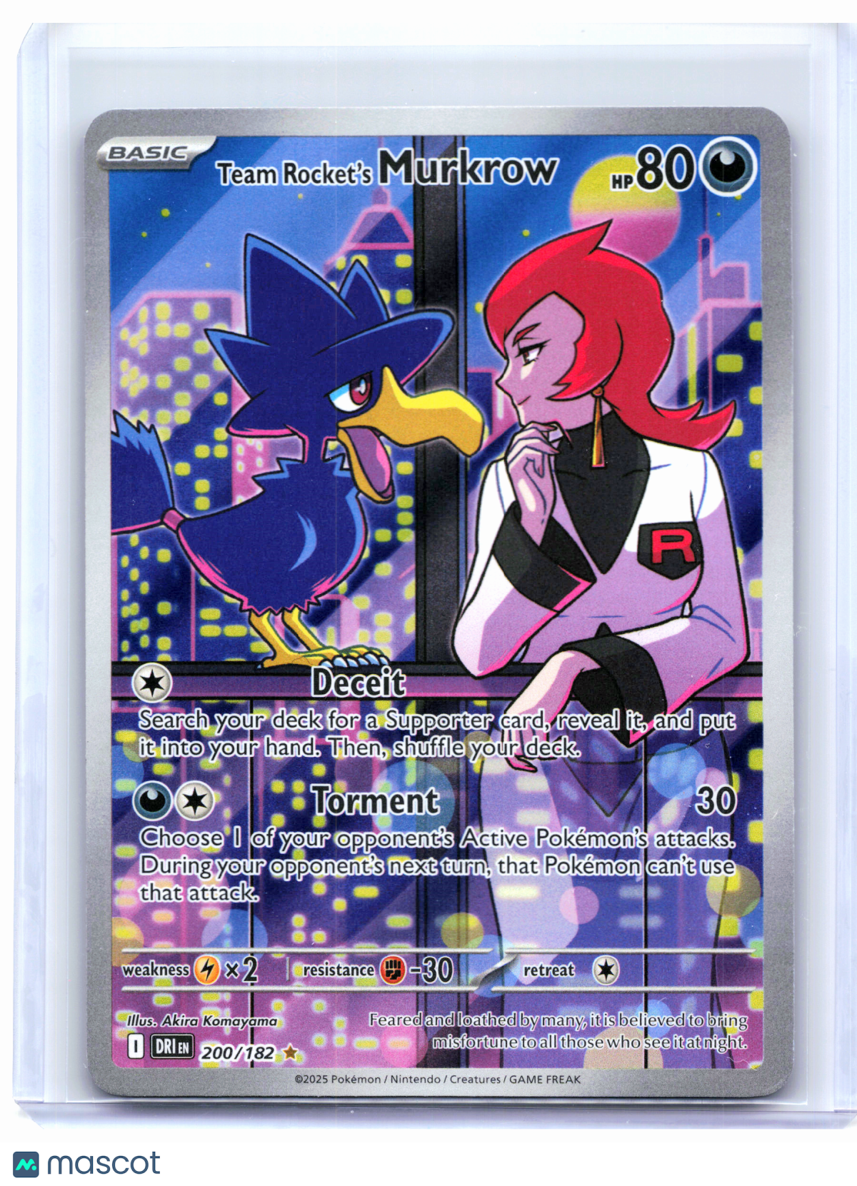2025 Pokemon—Team Rocket's Murkrow #200/182 Destined Rivals—Illustration Rare