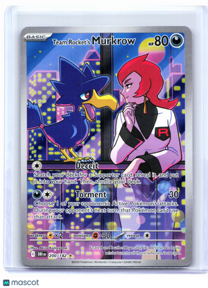 2025 Pokemon—Team Rocket's Murkrow #200/182 Destined Rivals—Illustration Rare
