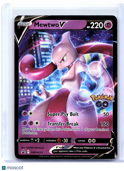 2022 Pokemon—Mewtwo V #SWSH223 Pokemon GO—Black Star Promo Holo [Lightly Played]