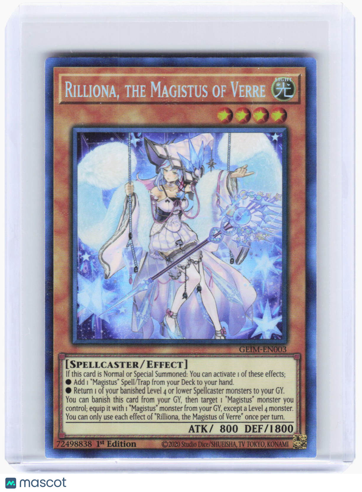 2020 YuGiOh!—Rilliona, the Magistus of Verre #GEIM-EN003 (GEIM)—CR Foil 1st Ed