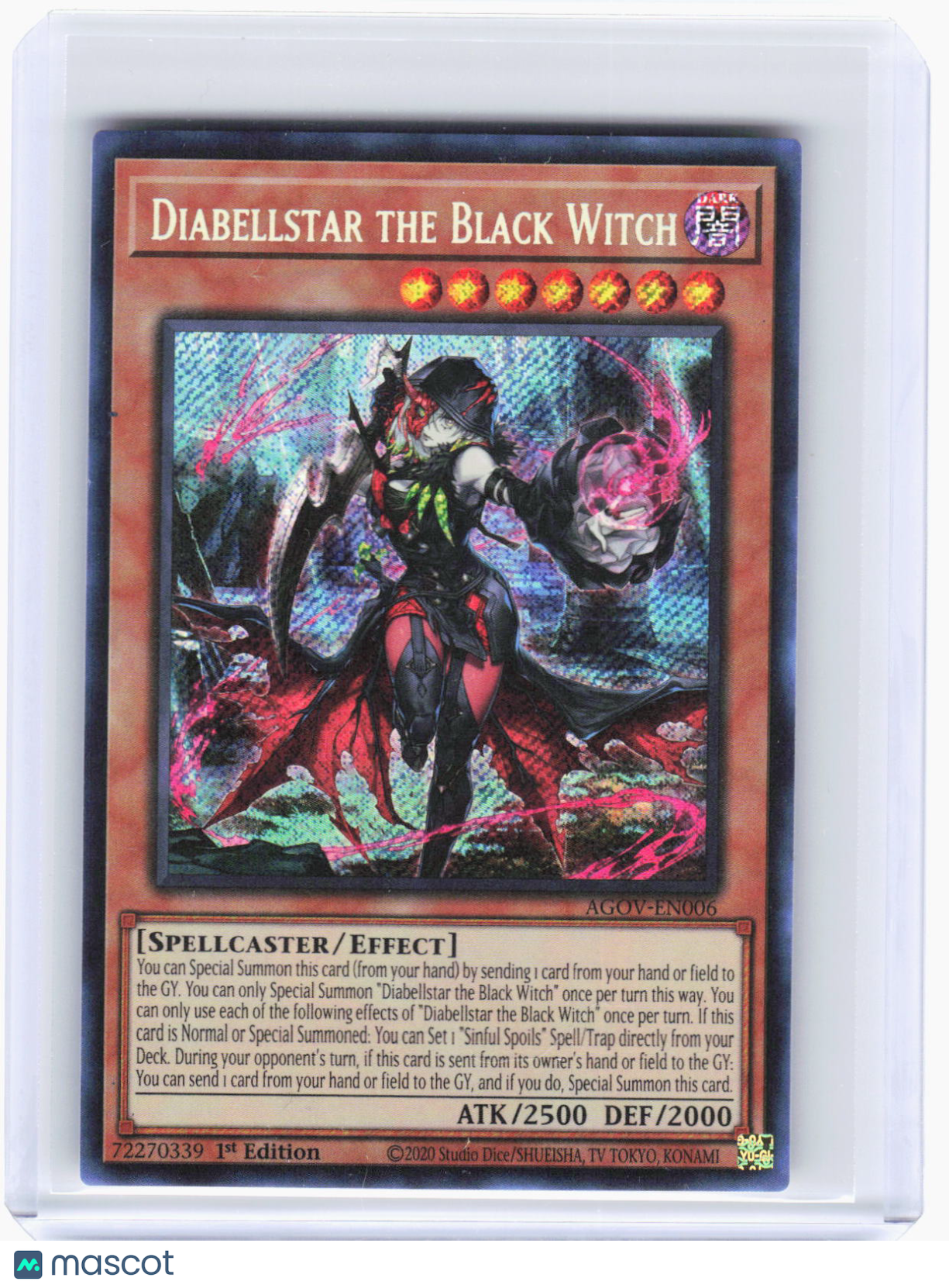 2023 YuGiOh!—Diabellstar the Black Witch #AGOV-EN006 (AGOV)—SR Foil 1st Ed