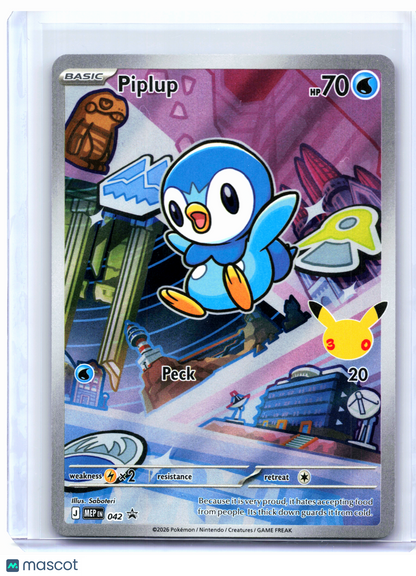 2026 Pokemon—Piplup #042 Mega Evolution Promo—Black Star Promo Holo