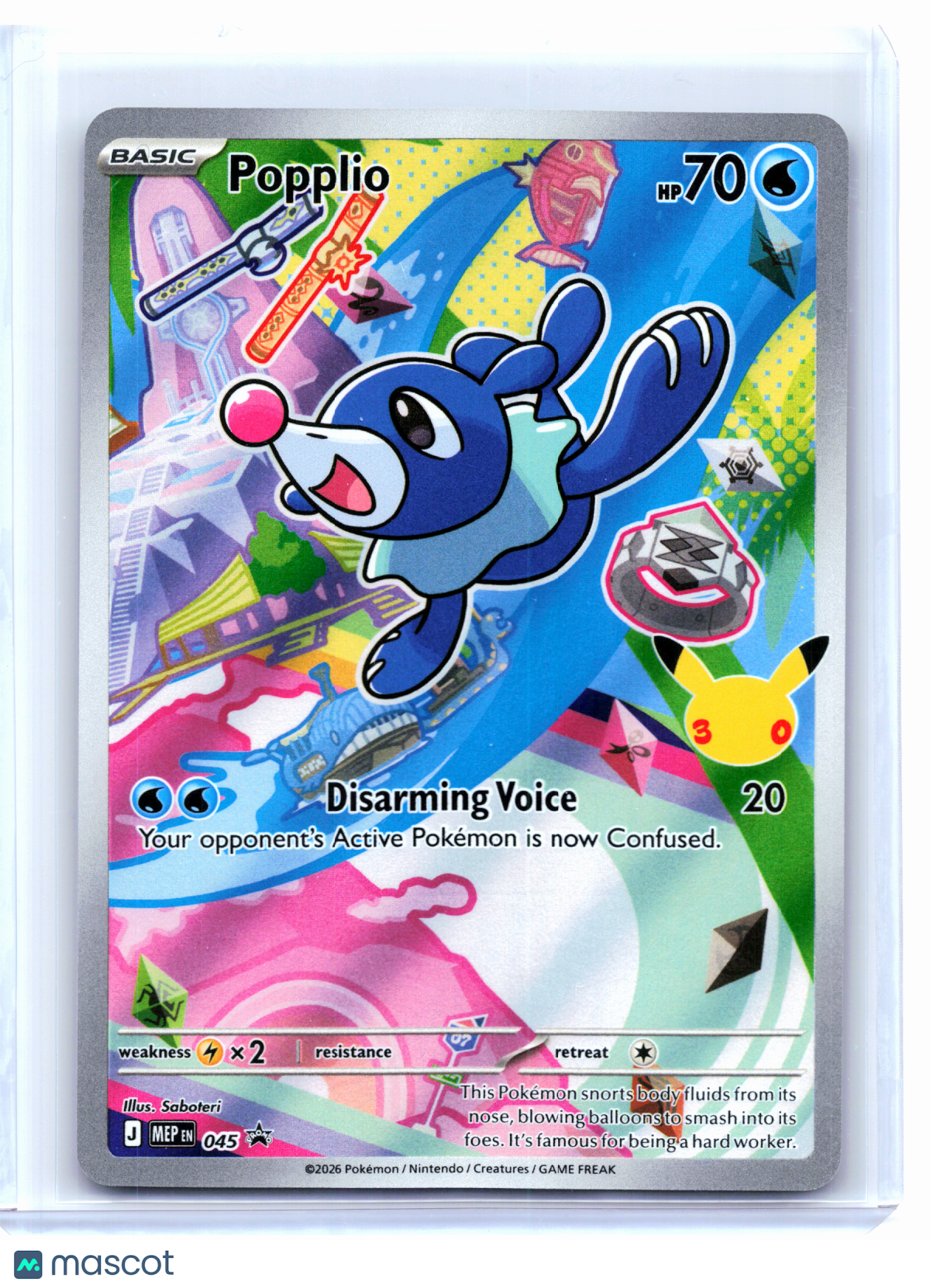 2026 Pokemon—Popplio #045 Mega Evolution Promo—Black Star Promo Holo