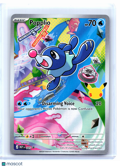 2026 Pokemon—Popplio #045 Mega Evolution Promo—Black Star Promo Holo