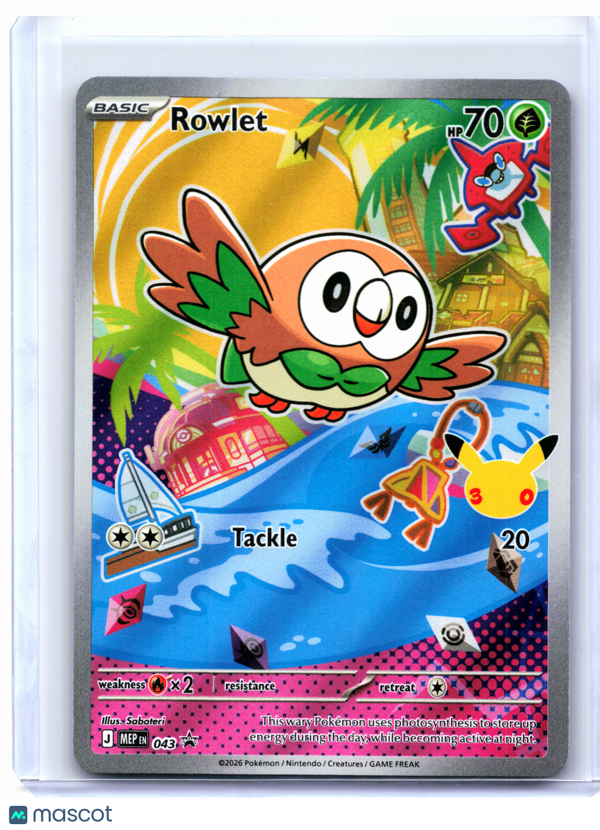 2026 Pokemon—Rowlet #043 Mega Evolution Promo—Black Star Promo Holo