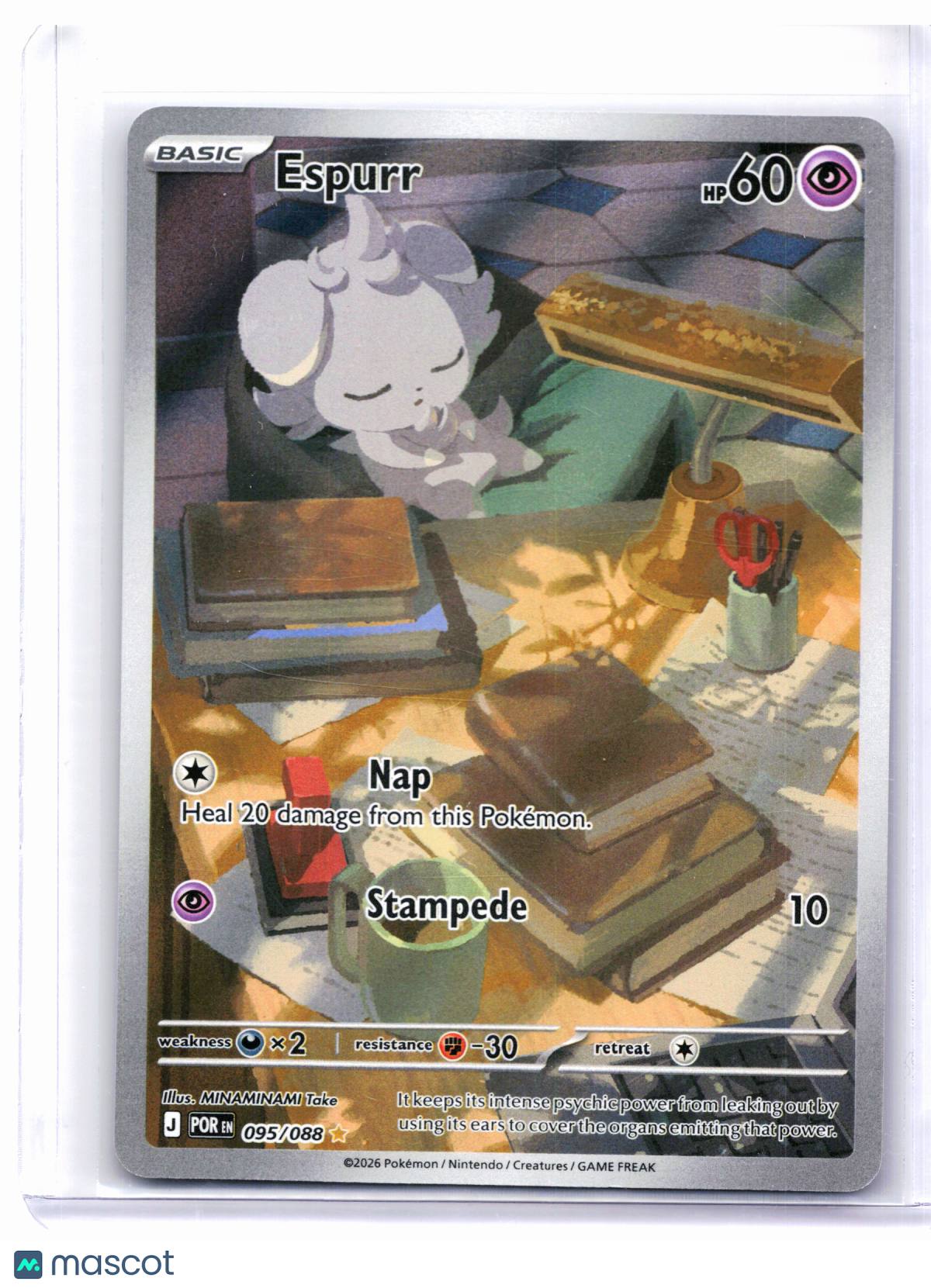2026 Pokemon—Espurr #095/088 Perfect Order—Illustration Rare Holo