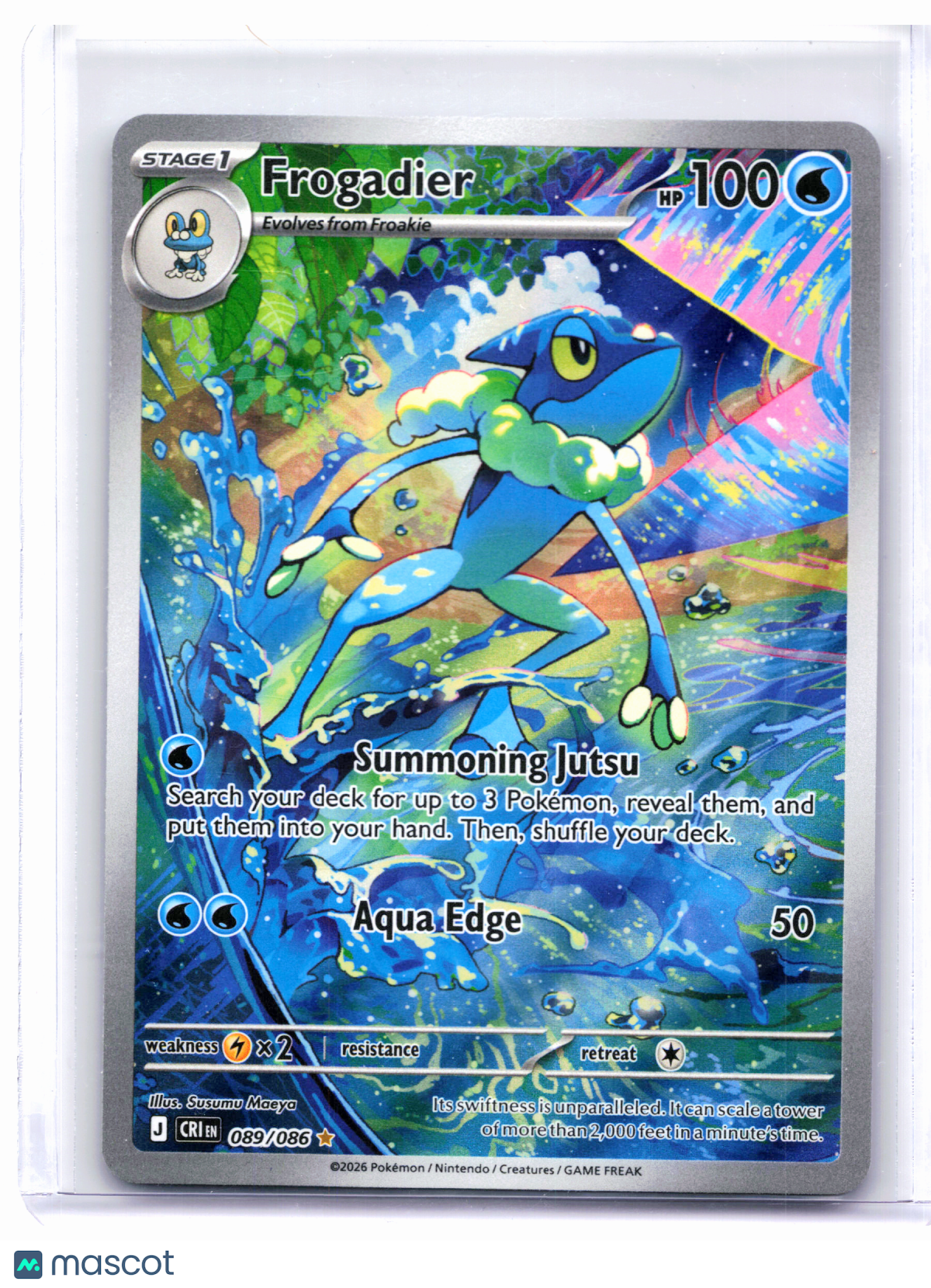2026 Pokemon—Frogadier #089/086 Chaos Rising—Illustration Rare Holo