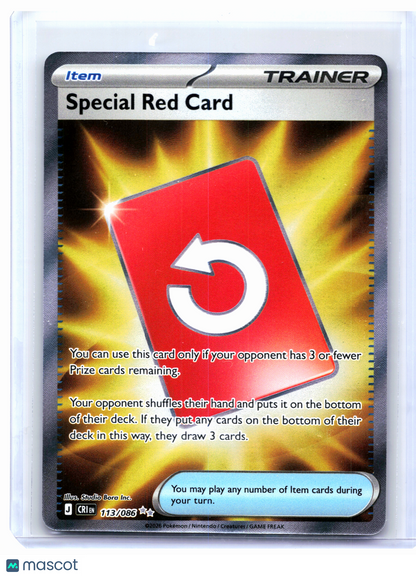 2026 Pokemon—Special Red Card #113/086 Chaos Rising—Ultra Rare Holo