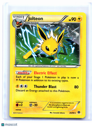 2015 Pokemon—Jolteon #26/98 Ancient Origins—Holo Rare [Lightly Played]