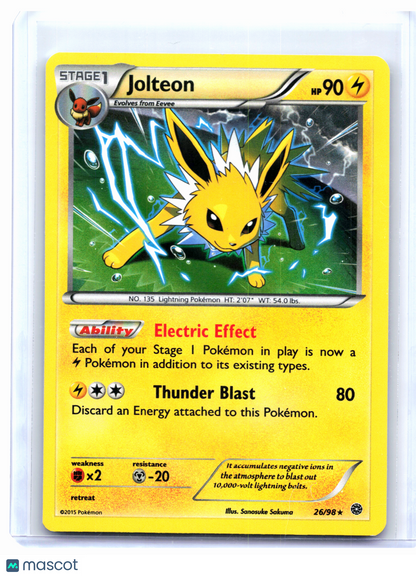 2015 Pokemon—Jolteon #26/98 Ancient Origins—Holo Rare [Lightly Played]