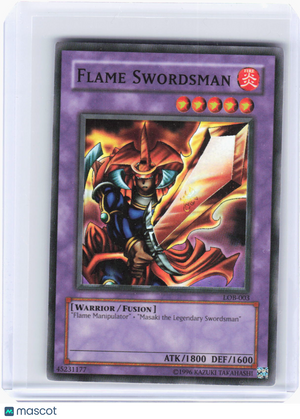 2002 YuGiOh!—Flame Swordsman #LOB-003 (LOB)—Super Rare Foil
