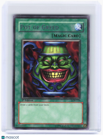 2002 Yu-Gi-Oh!—Pot of Greed #LOB-119 (LOB)—Rare Non-Foil 1st Edition