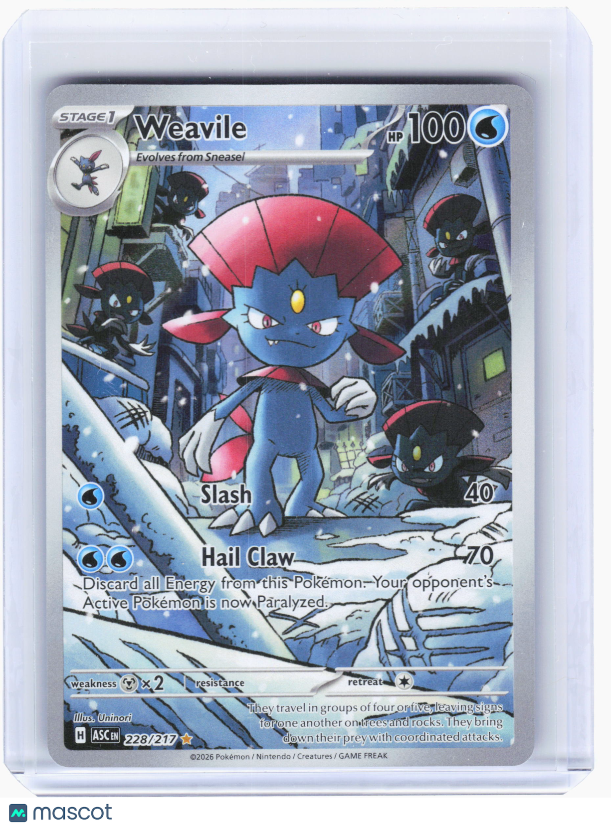 2026 Pokemon—Weavile #228 Ascended Heroes—Illustration Rare Holo