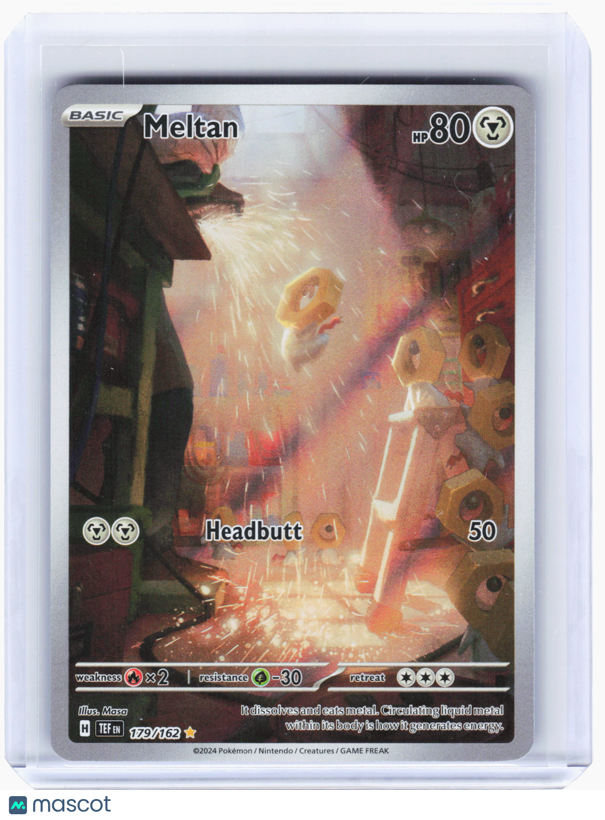 2024 Pokemon—Meltan #179 Temporal Forces—Illustration Rare Holo