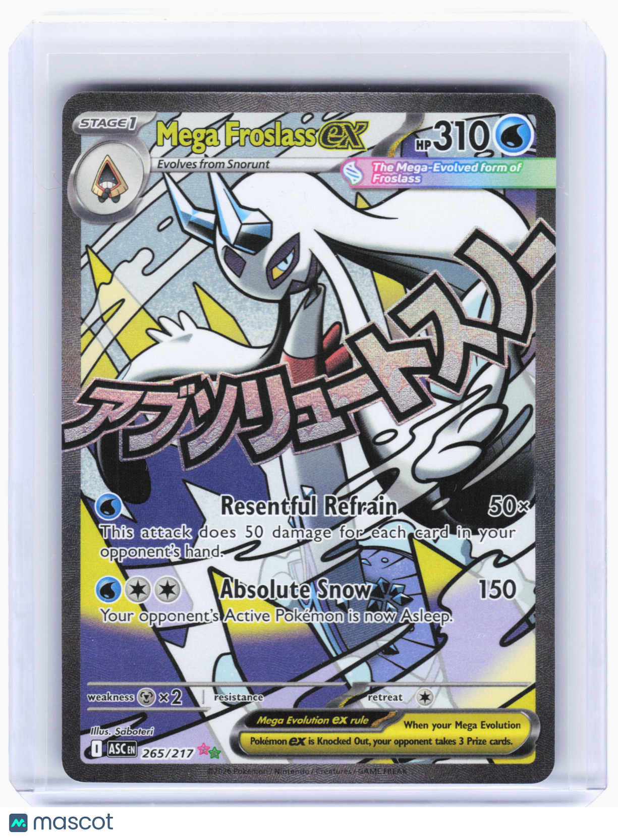 2026 Pokemon—Mega Froslass ex #265 Ascended Heroes—Mega Attack Rare Holo