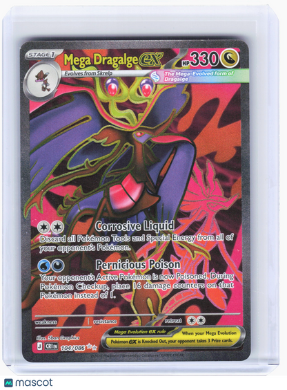 2026 Pokemon—Mega Dragalge ex #104 Chaos Rising—Ultra Rare Holo