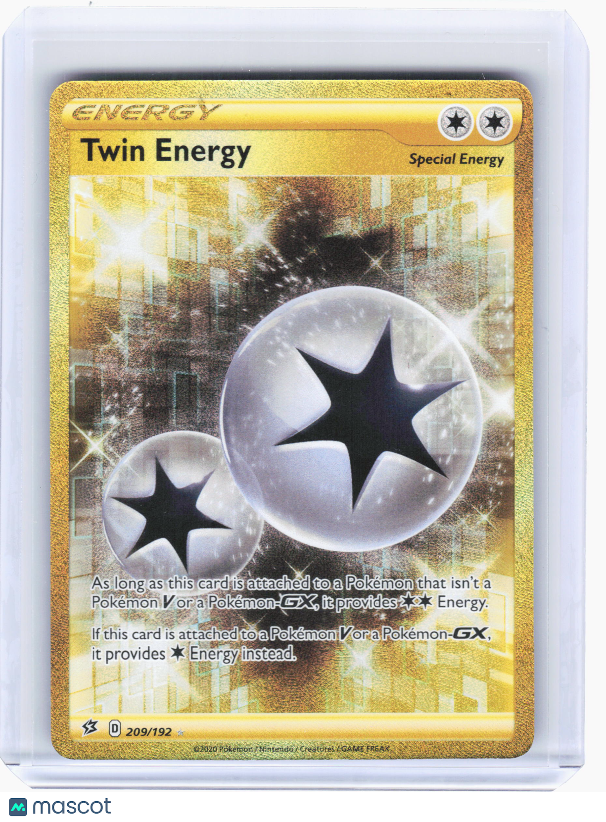 2020 Pokemon—Twin Energy #209 Rebel Clash—Secret Rare Holo