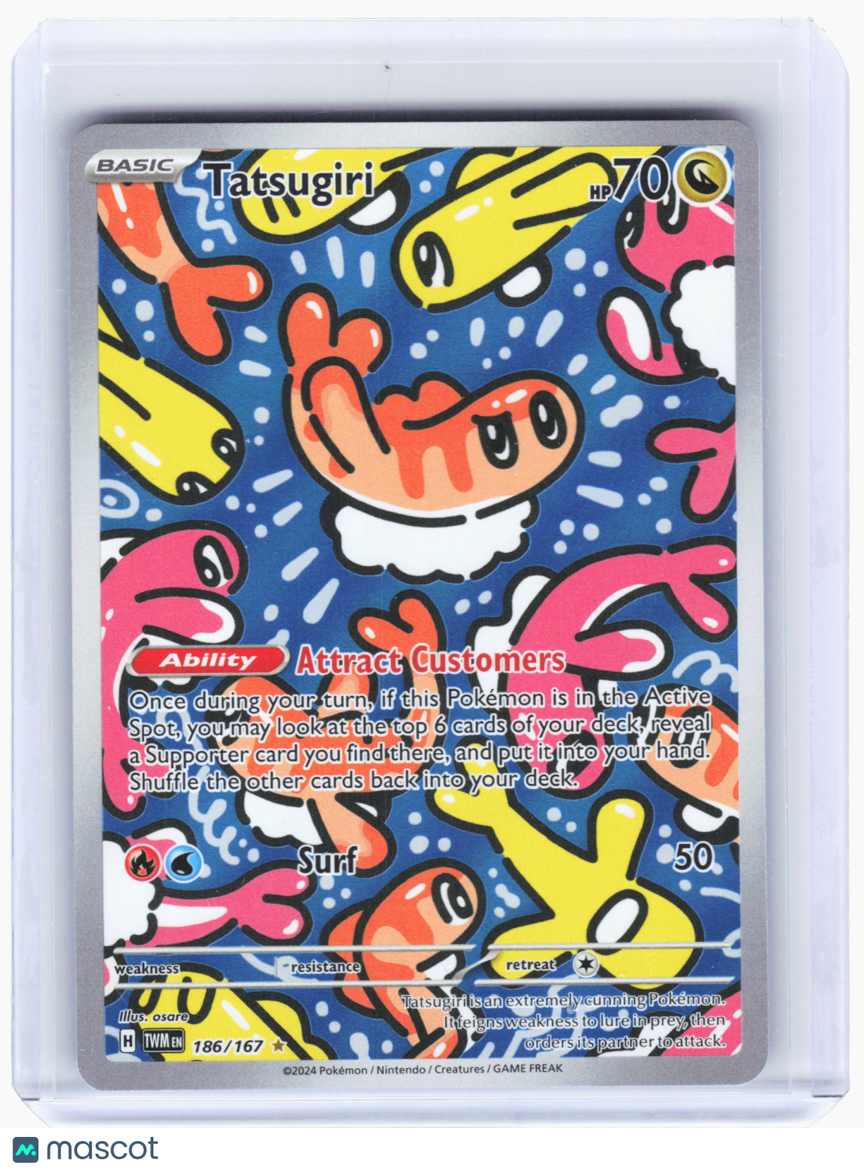 2024 Pokemon—Tatsugiri #186 Twilight Masquerade—Illustration Rare Holo