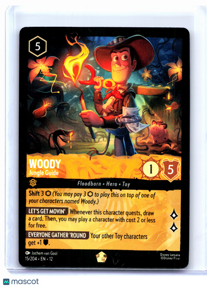2026 Disney Lorcana—Woody - Jungle Guide #15/204 Wilds Unknown—Legendary Nonfoil