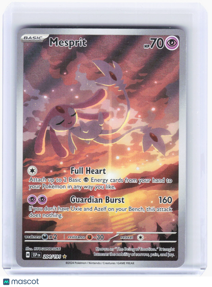 2024 Pokemon—Mesprit #204/191 Surging Sparks—Illustration Rare Foil (MP)