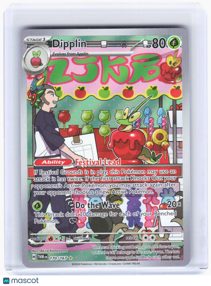 2024 Pokemon—Dipplin #170/167 Twilight Masquerade—Illustration Rare Foil (LP)