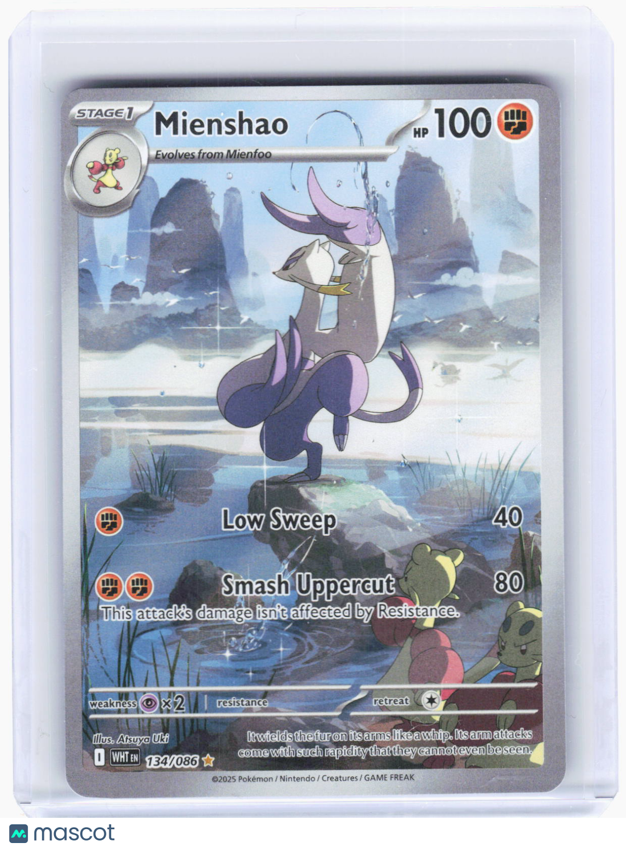 2025 Pokemon—Mienshao #134/86 White Flare—Illustration Rare Foil