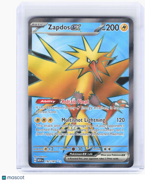 2023 Pokemon—Zapdos ex #192/165 Scarlet & Violet 151—Ultra Rare Foil (LP)