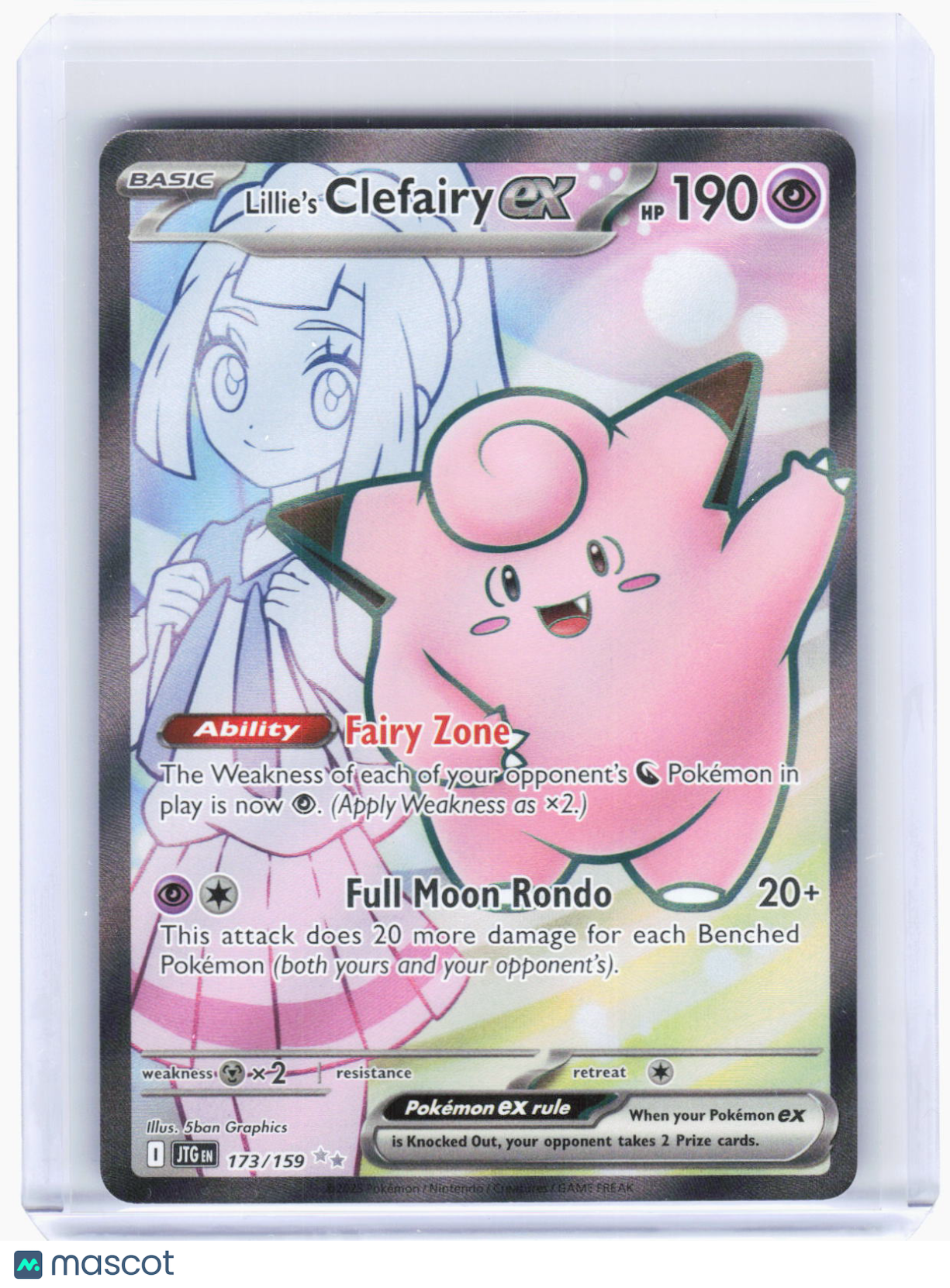 2025 Pokemon—Lillie's Clefairy ex #173/159 Journey Together—Ultra Rare Foil