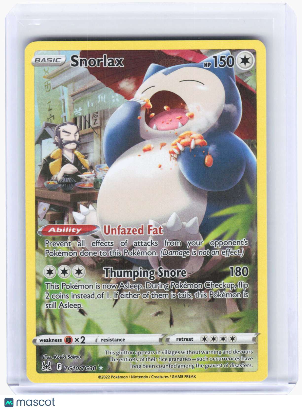 2022 Pokemon—Snorlax #TG10/TG30 Lost Origin Trainer Gallery—Ultra Rare Foil (LP)