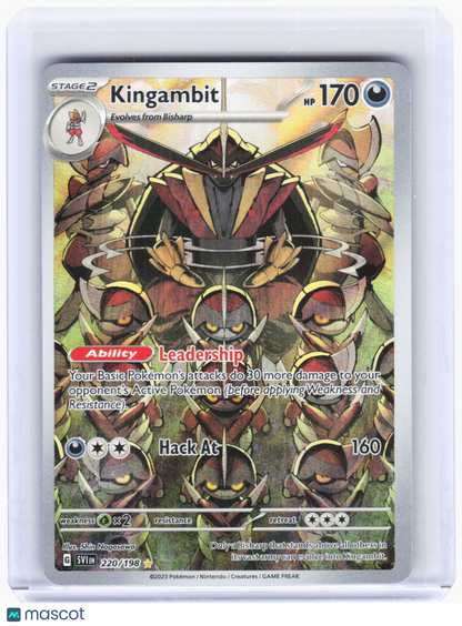 2023 Pokemon—Kingambit #220/198 Scarlet & Violet Base Set—IR Foil (LP)