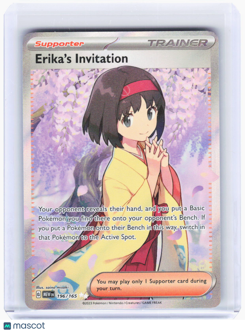2023 Pokemon—Erika's Invitation #196/165 Scarlet & Violet 151—Ultra Rare Foil