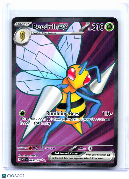 2026 Pokemon—Beedrill ex #098/086 Chaos Rising—Ultra Rare Holo